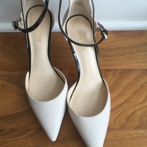 Nine West-Black + White strappy heels